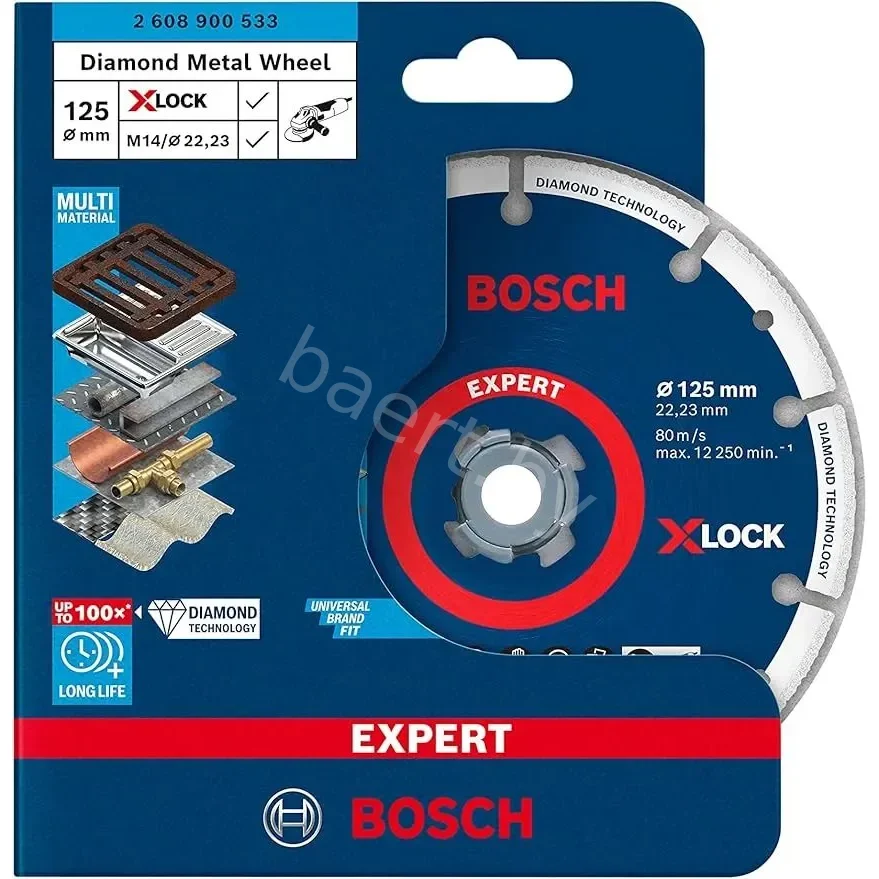 Круг алмазный по металлу Expert for Metal D125 22,23мм X-LOCK 2.608.900.533