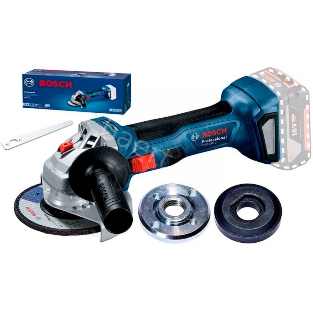 Аккум. углошлифмашина BOSCH GWS 180-LI в кор. (18.0 В, БЕЗ АККУМУЛЯТОРА, диск 125х22.0 мм) (06019H9020)