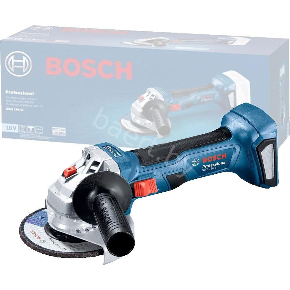 Аккум. углошлифмашина BOSCH GWS 180-LI в кор. (18.0 В, БЕЗ АККУМУЛЯТОРА, диск 125х22.0 мм) (06019H9020)