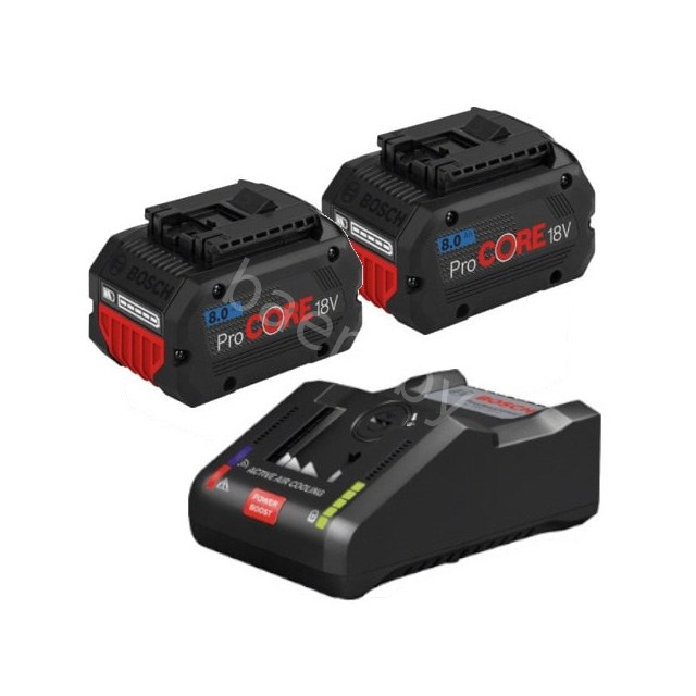 Комплект из 2 аккумуляторов Procore 18V 8,0Ah + GAL18V-160C + GCY42 1.600.A01.6GP