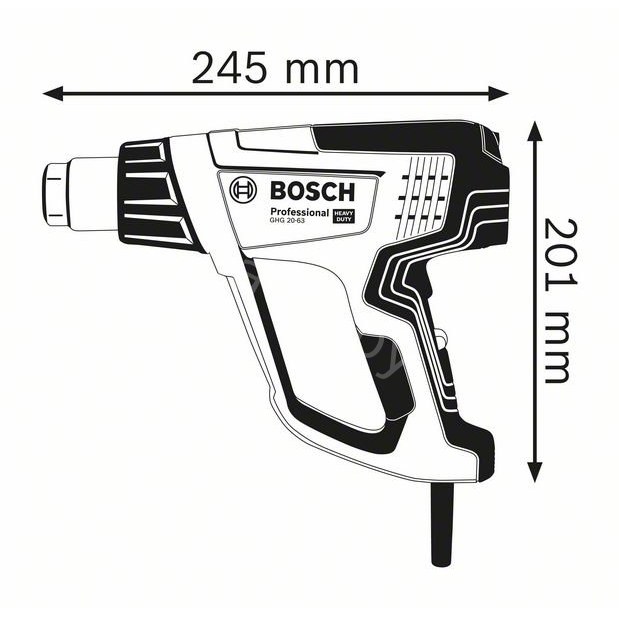 Фен технический GHG 23-66 (2300Вт.) чем+5 сопел 0.601.2A6.301