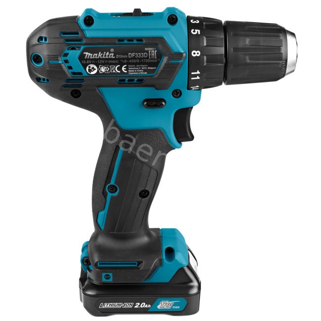 Шуруповерт MAKITA DF 333 DWAE аккумуляторный (12V/2*2.0Ah/30Nm) в чем.(DF333DWAE)
