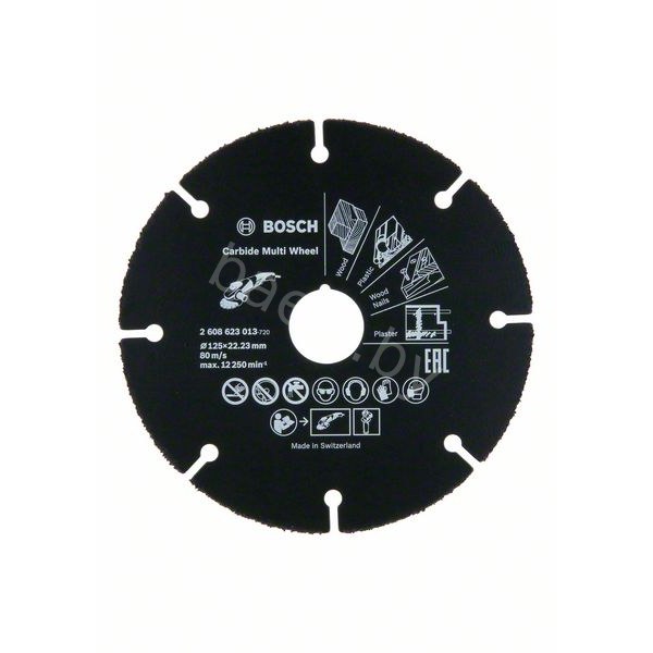 Круг отрезной твердосплавный Multi Wheel D125 22,23 1мм (древесина, пластик, гипсокартон) 2.608.623.013