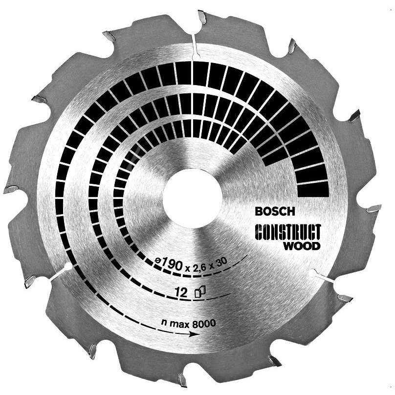 Диск пильный для ручных циркулярных пил Construct Wood D190 30 2,6/1,6 12T 2.608.640.633