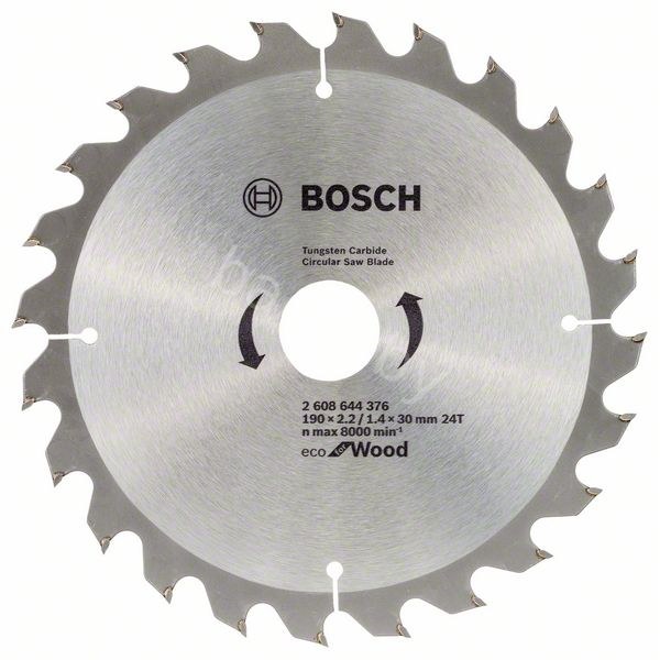 Диск пильный для циркулярных пил Eco for Wood D190 30 2,2/1,4 24T 2.608.644.376