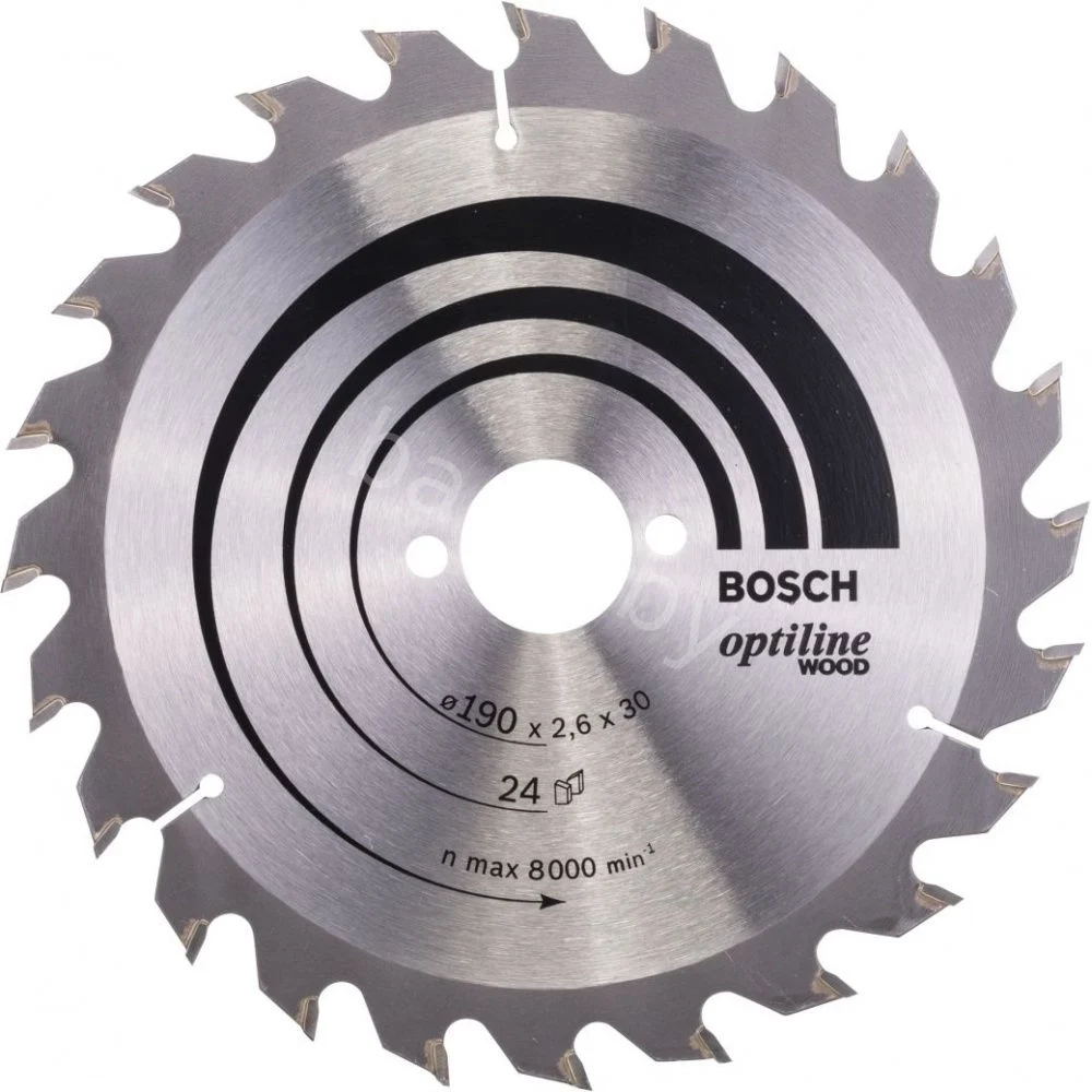 Диск пильный для ручных циркулярных пил Optiline Wood D190 30 2,6/1,6 24T 2.608.640.615