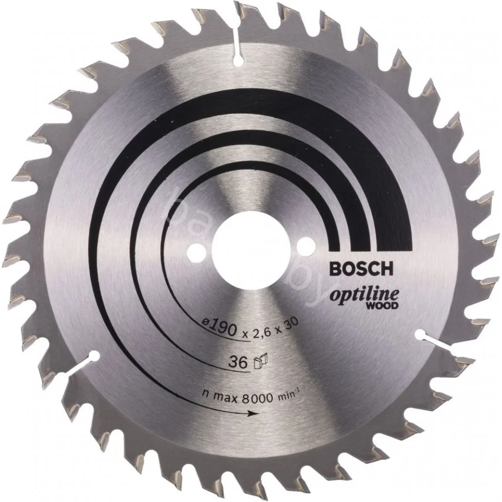Диск пильный для ручных циркулярных пил Optiline Wood D190 30 2,6/1,6 36T 2.608.640.616