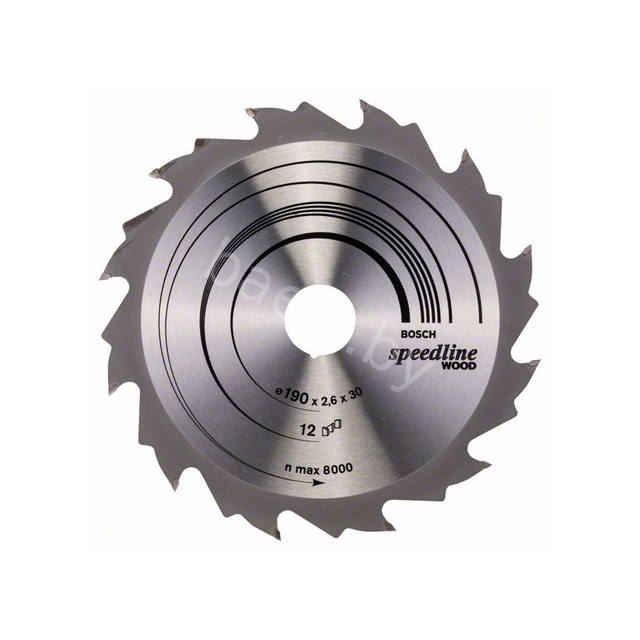 Диск пильный для ручных циркулярных пил Speedline Wood D190 30 2,4/1,8 12T 2.608.640.800