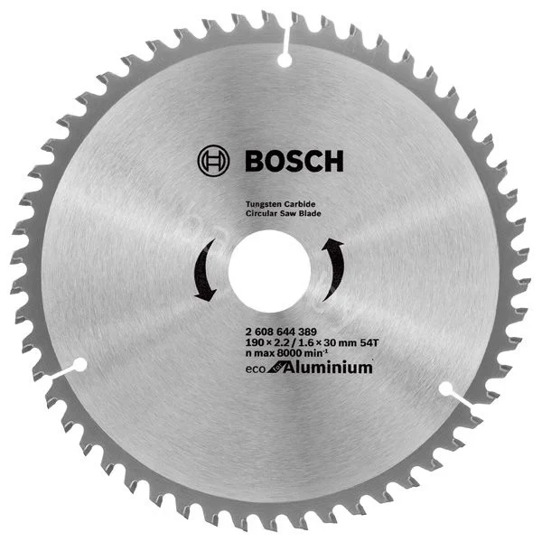 Диск пильный для циркулярных пил Eco for Aluminium D190 30 2.2/1.6 54T 2.608.644.389