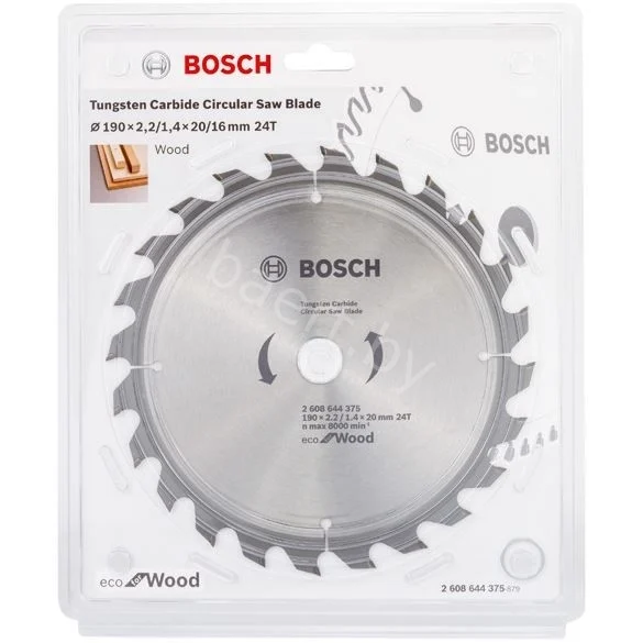 Диск пильный для циркулярных пил Eco for Wood D190 20/16 2,2/1,4 24T 2.608.644.375