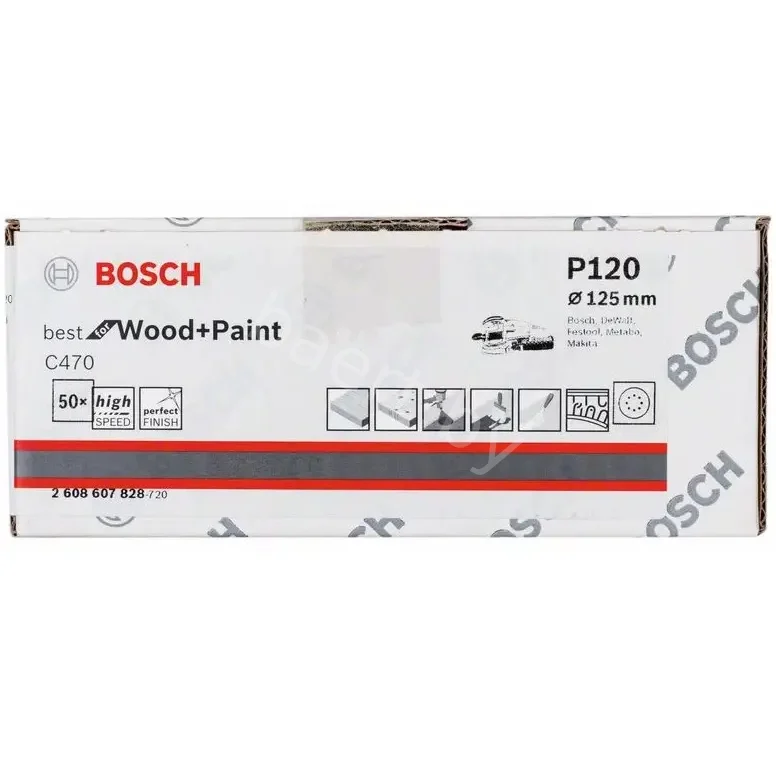 Набор шлифлистов для эксц. шлифм.8отв.Best for Wood+Paint C470 D125 120 (50шт) 2.608.607.828