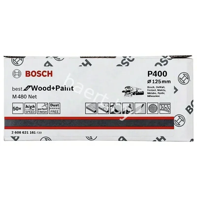 Набор шлифлистов для эксц. шлифм.Best for Wood+Paint M480 D125мм G400 (50шт) 2.608.621.161