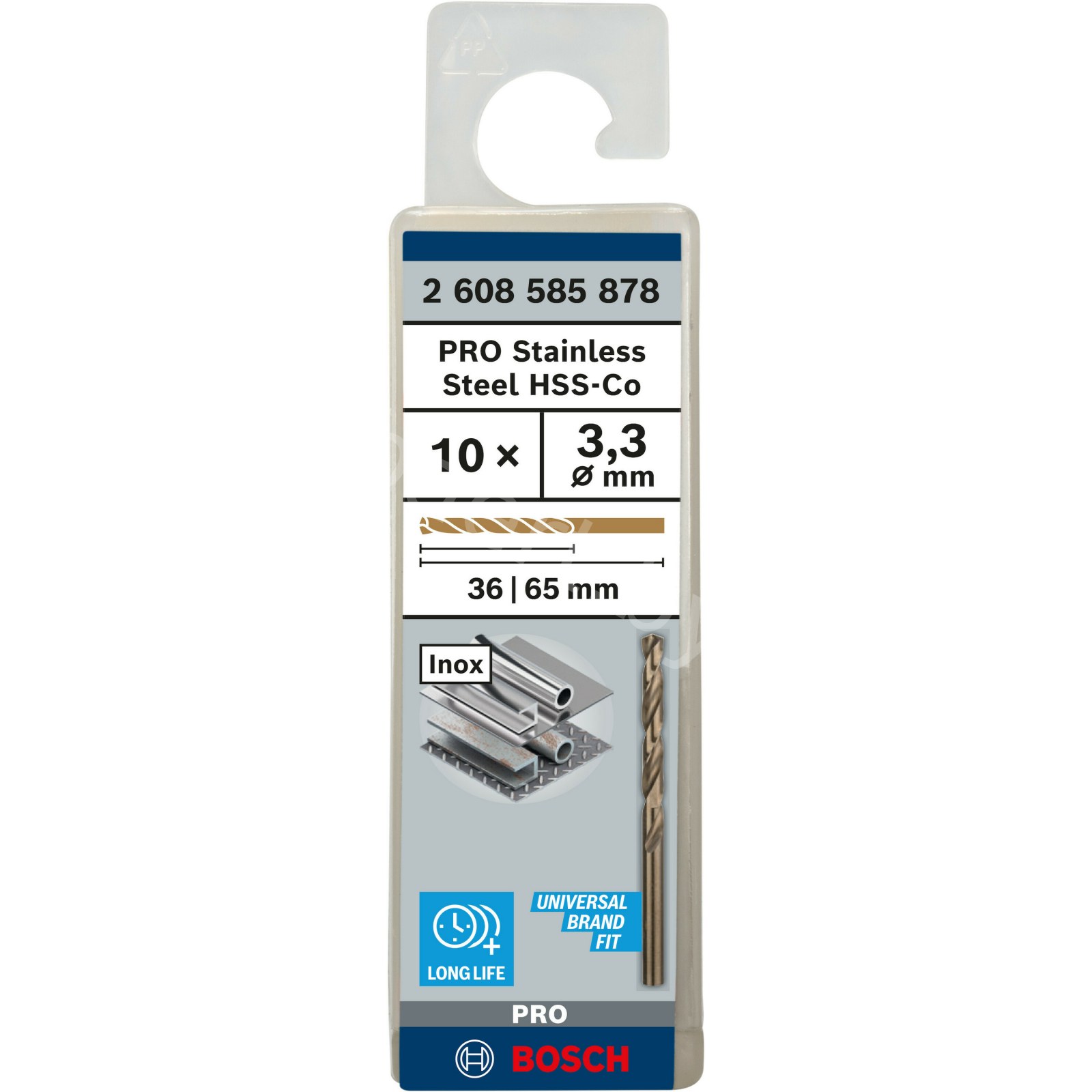 Сверло по металлу HSS-Co D3,3 36 65мм (10шт) 2.608.585.878