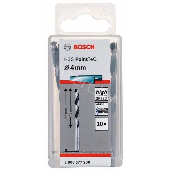 Сверло по металлу HSS PointTeQ 135° D4 43мм (10шт) 2.608.577.208