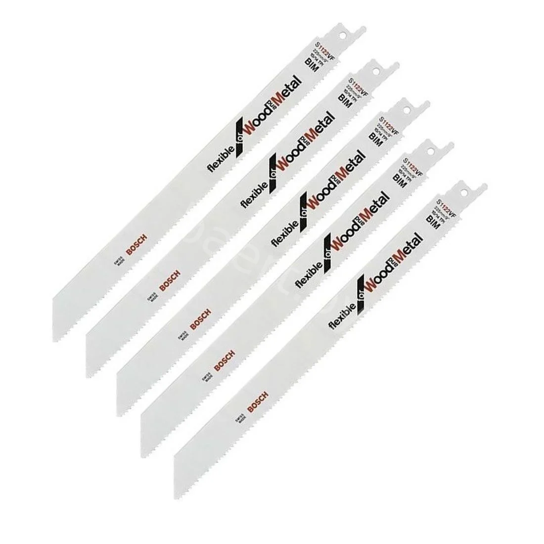 Полотно пильное по древесине с металлом S1122VF BIM Flexible for Wood and Metal 1,8-2,6/10-14*225мм (5шт) 2.608.654.981