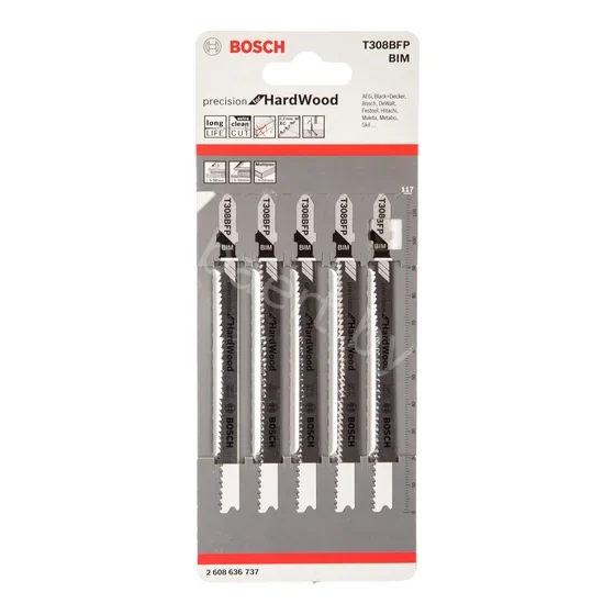 Полотно пильное по древесине T308 BFP Precision for Hard Wood 117*2,2мм (5шт) 2.608.636.737