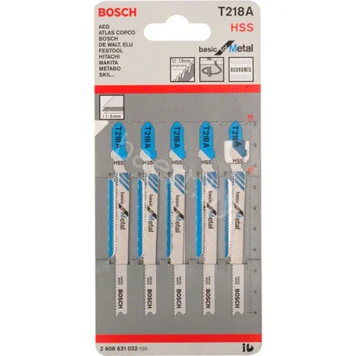 Полотно пильное по металлу T218A HSS Basic for Metal 92*1,1-1,5мм (5шт) 2.608.631.032