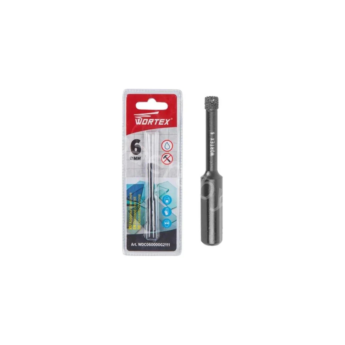Коронка алмазная  d6мм керамогранит WORTEX арт WDC06000G2111