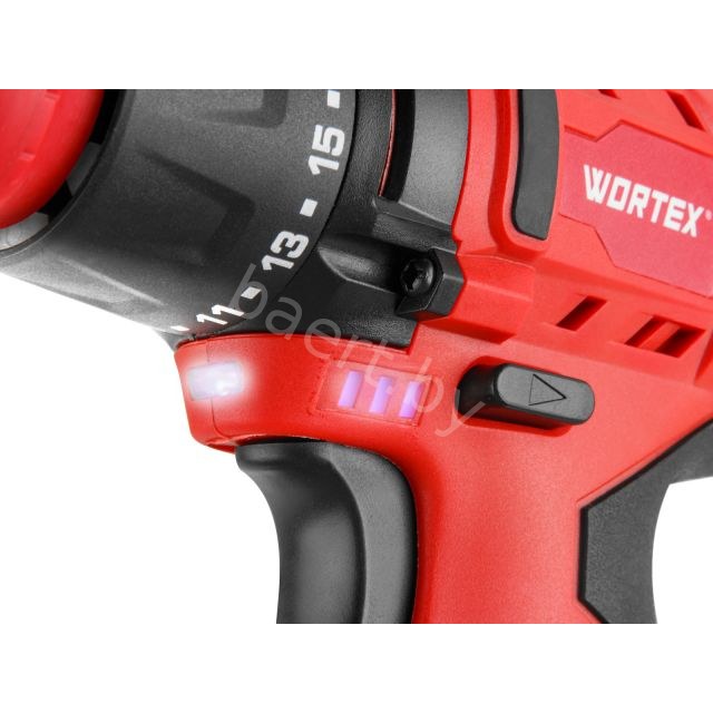 Аккум. дрель-шуруповерт WORTEX BD 1215 LiSET в чем. + 2 насадки, 12 В, 30 Н*м, 2х1.5 А*ч, БЗП 10 мм, арт.1326469