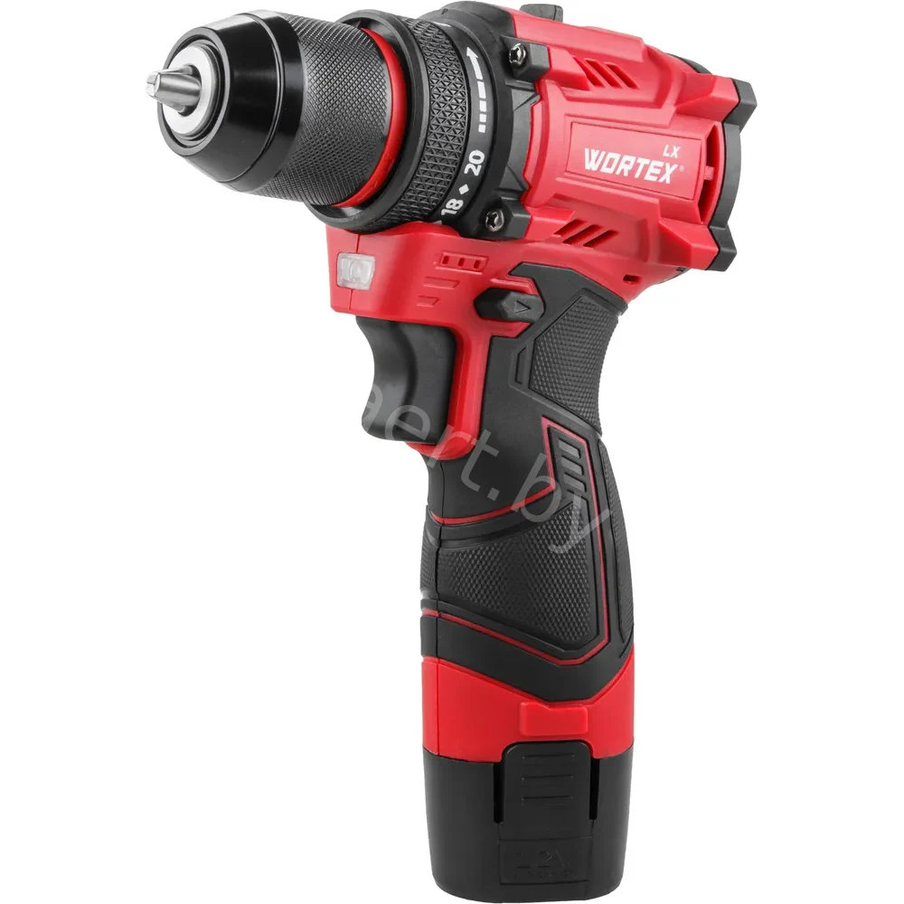 Аккум. дрель-шуруповерт WORTEX LX BD 1220 DLi 12В, 30 Нм, 2*1.5 Ач, патрон 10 мм, бесщёт., арт.1333699 (Китай)